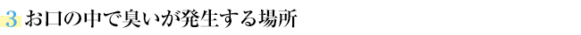 お口の中で臭いが発生する場所